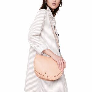 Madewell Leather Whip Stitch Natural Crossbody Bag